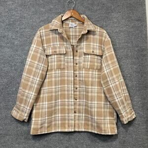 Princess Polly Beige Plaid Flannel Size 4 Small Womens